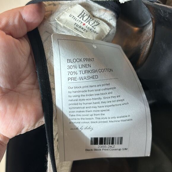 Ikikiz Turkish cotton linen block print cover up new small/medium capsule floral - Picture 6 of 6